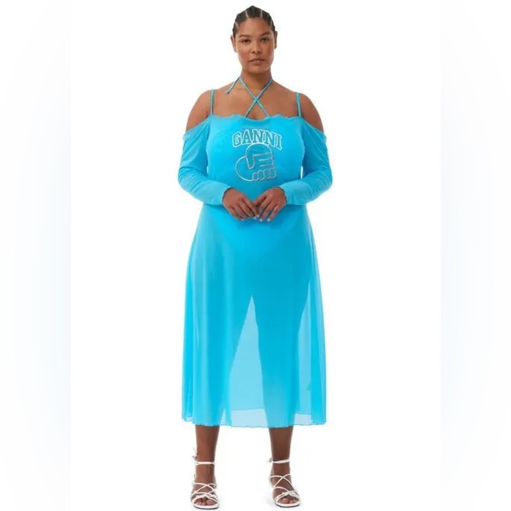 Ganni Blue Swim Coverup